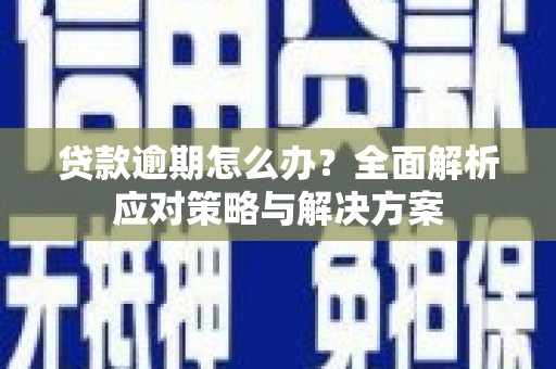 玛家贷款逾期怎么办？全面解析应对策略与解决方案