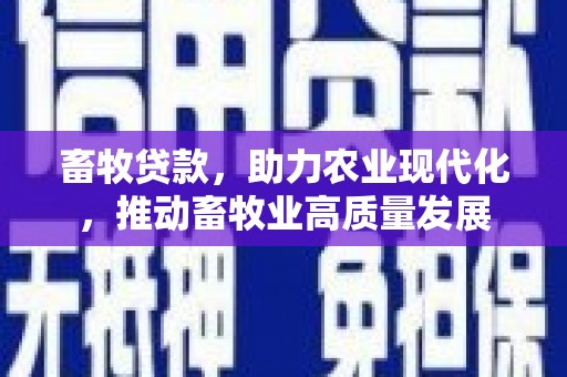 玛家畜牧贷款，助力农业现代化，推动畜牧业高质量发展