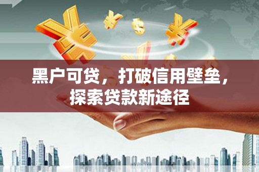 玛家黑户可贷，打破信用壁垒，探索贷款新途径