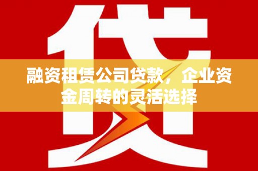 玛家融资租赁公司贷款，企业资金周转的灵活选择