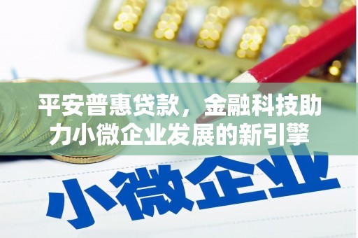 玛家平安普惠贷款，金融科技助力小微企业发展的新引擎