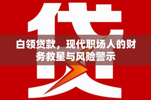 玛家白领贷款，现代职场人的财务救星与风险警示