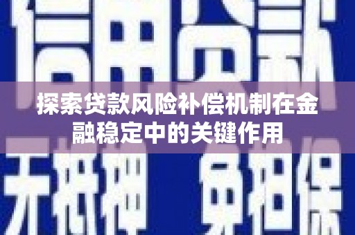 玛家探索贷款风险补偿机制在金融稳定中的关键作用