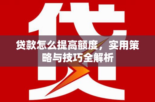 玛家贷款怎么提高额度，实用策略与技巧全解析