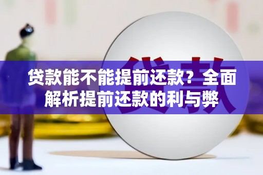 玛家贷款能不能提前还款？全面解析提前还款的利与弊