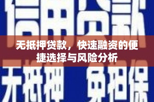 玛家无抵押贷款，快速融资的便捷选择与风险分析
