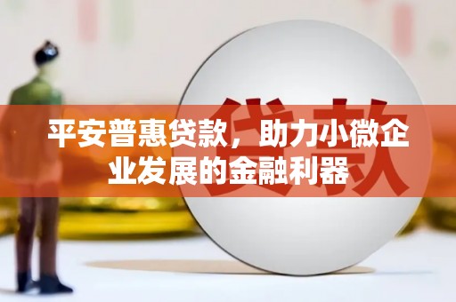玛家平安普惠贷款，助力小微企业发展的金融利器