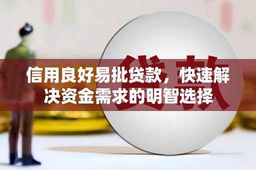 玛家信用良好易批贷款，快速解决资金需求的明智选择