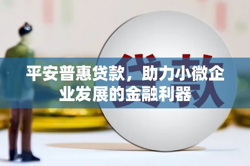 玛家平安普惠贷款，助力小微企业发展的金融利器