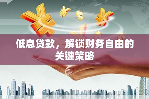 玛家低息贷款，解锁财务自由的关键策略