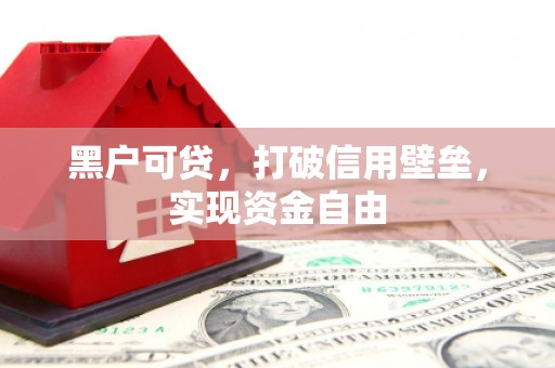 玛家黑户可贷，打破信用壁垒，实现资金自由
