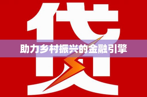 玛家助力乡村振兴的金融引擎