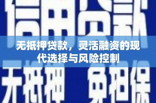 玛家无抵押贷款，灵活融资的现代选择与风险控制