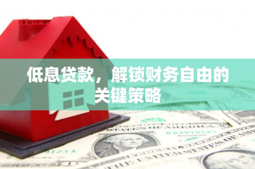 玛家低息贷款，解锁财务自由的关键策略