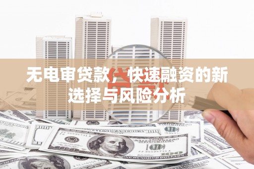 玛家无电审贷款，快速融资的新选择与风险分析