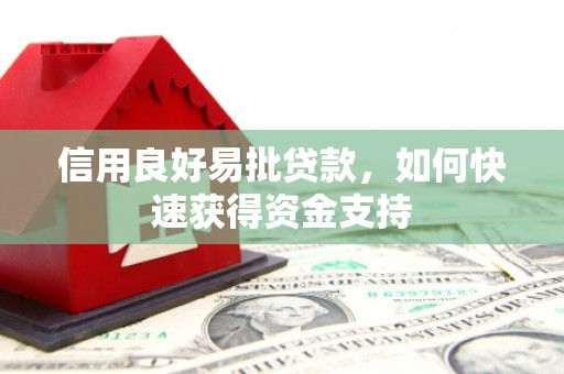 玛家信用良好易批贷款，如何快速获得资金支持
