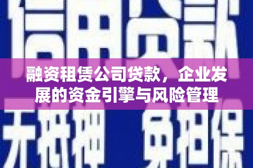 玛家融资租赁公司贷款，企业发展的资金引擎与风险管理
