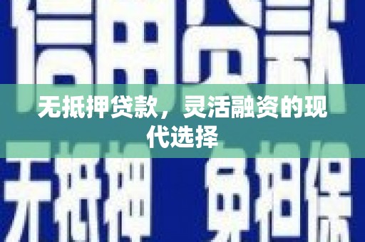 玛家无抵押贷款，灵活融资的现代选择