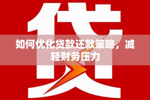玛家如何优化贷款还款策略，减轻财务压力