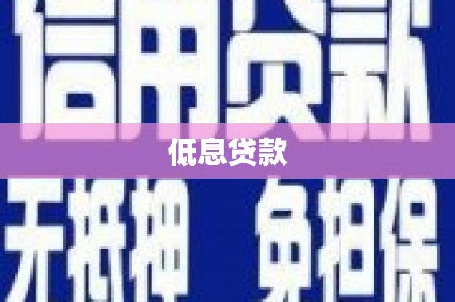 玛家低息贷款
