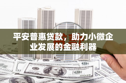 玛家平安普惠贷款，助力小微企业发展的金融利器