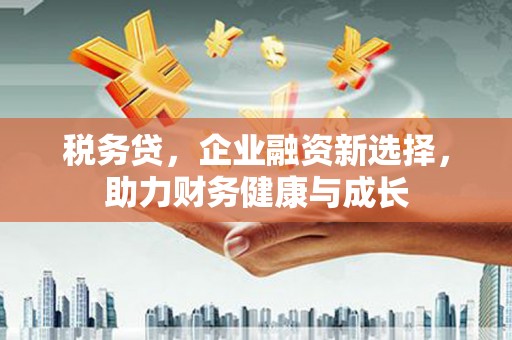 玛家税务贷，企业融资新选择，助力财务健康与成长
